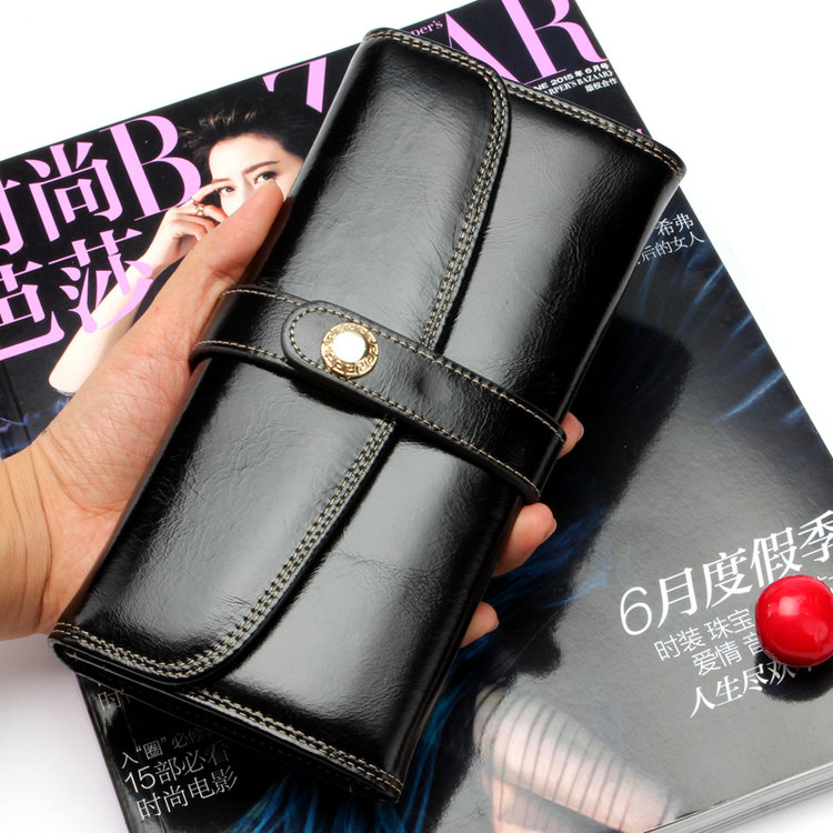 Lymech Smart Fahion 100% Cow Real Genuine Leather Credit Card Holder Money Purse Wallet Bag Pocket Clip Lady Woman Drops