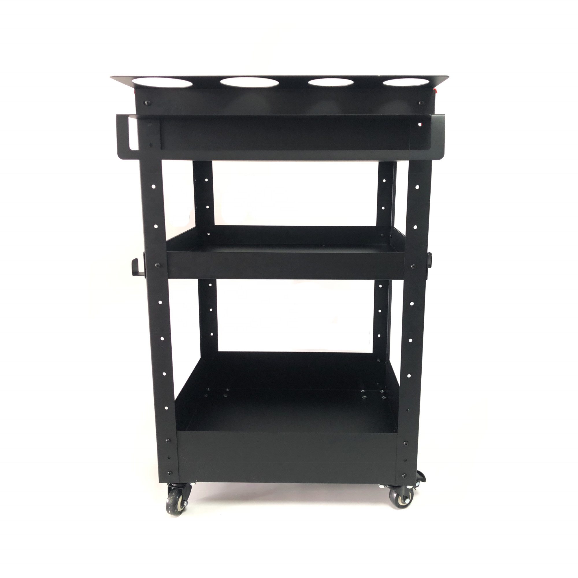 Selected Auto heavy duty car care garage rolling trolley 3 shelf multi-usage steel car detailing utility metal cart with