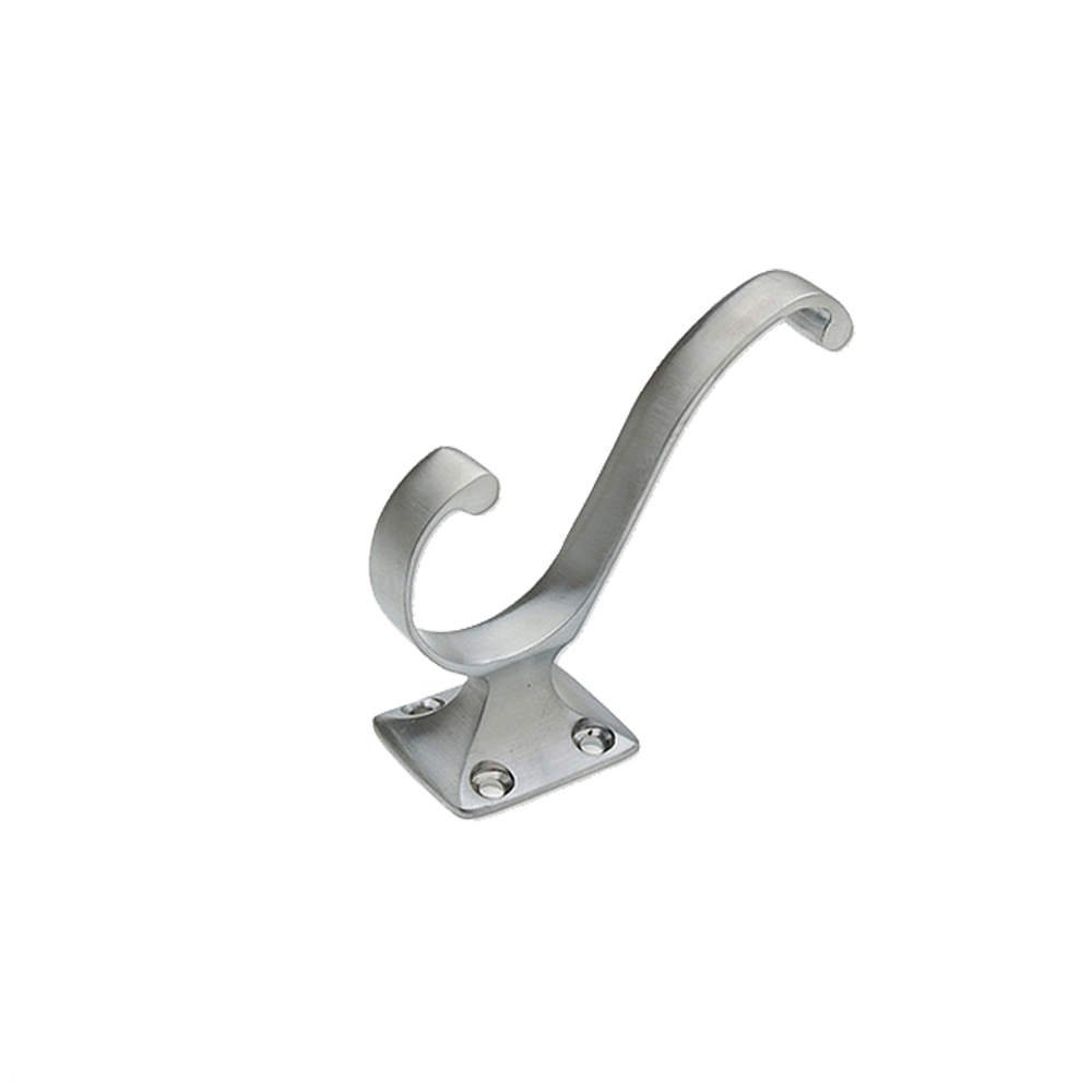 Solid Brass Coat Hook - Double, double hooks