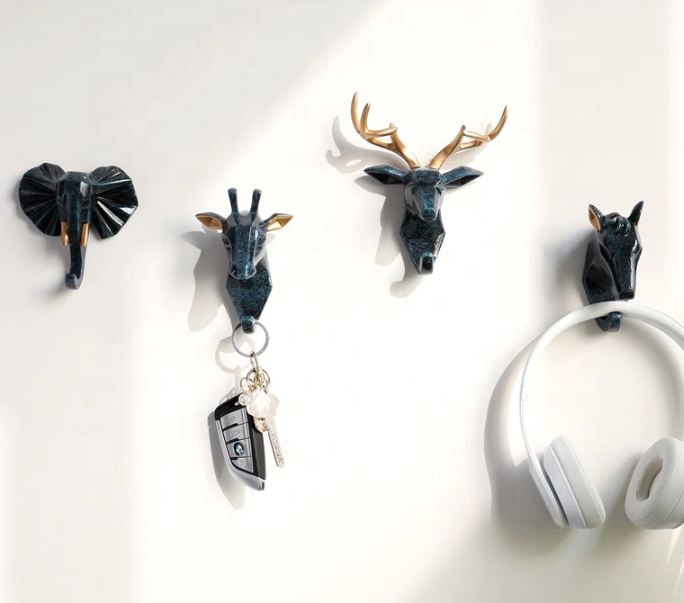 FQ Hooks & Rails Hook Home Decoration Hanging Wall Coat Multi-functional Animal Free Punch American Hanging Hook Holder