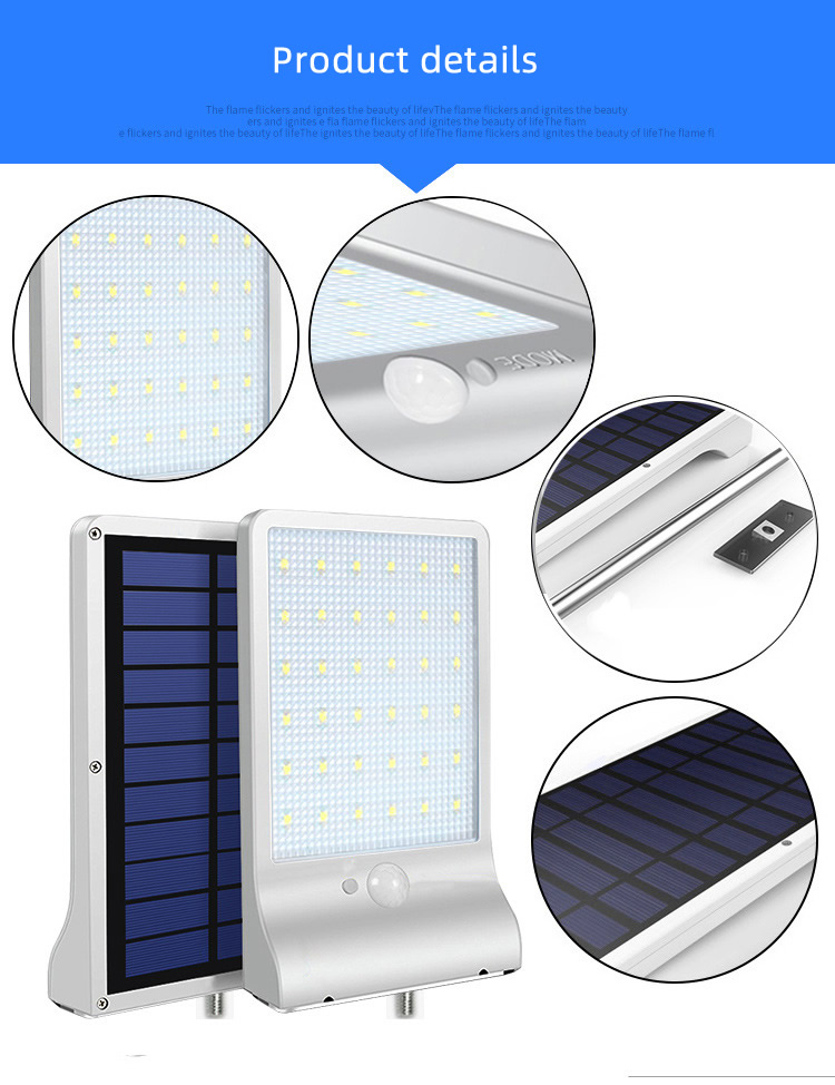 Wall Mounted LED Light 3.7V  Battery Solar Powered Motion Sensor Light