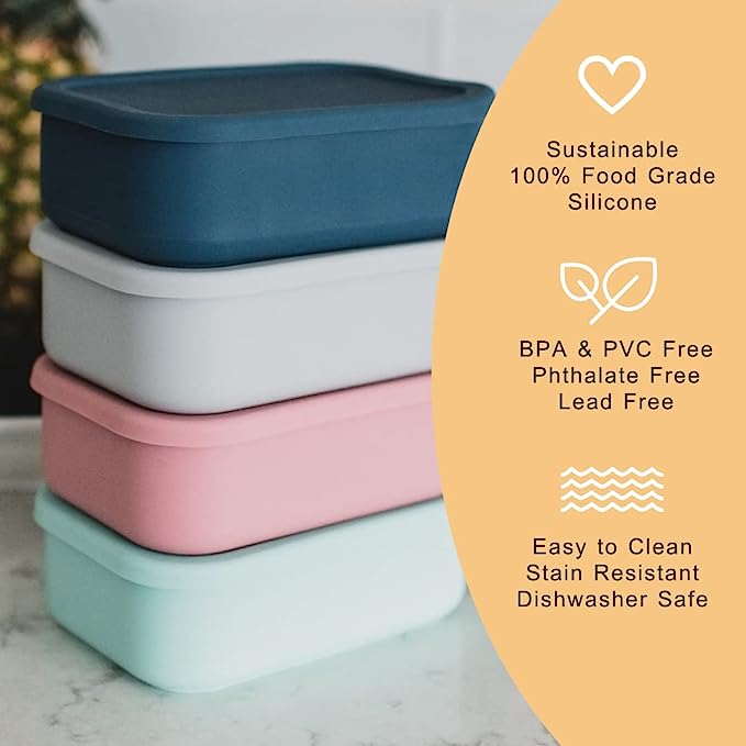 new product ideas 2023 BPA Free Collapsible Silicone Food Containers Silicone kids bento lunch box With Compartments