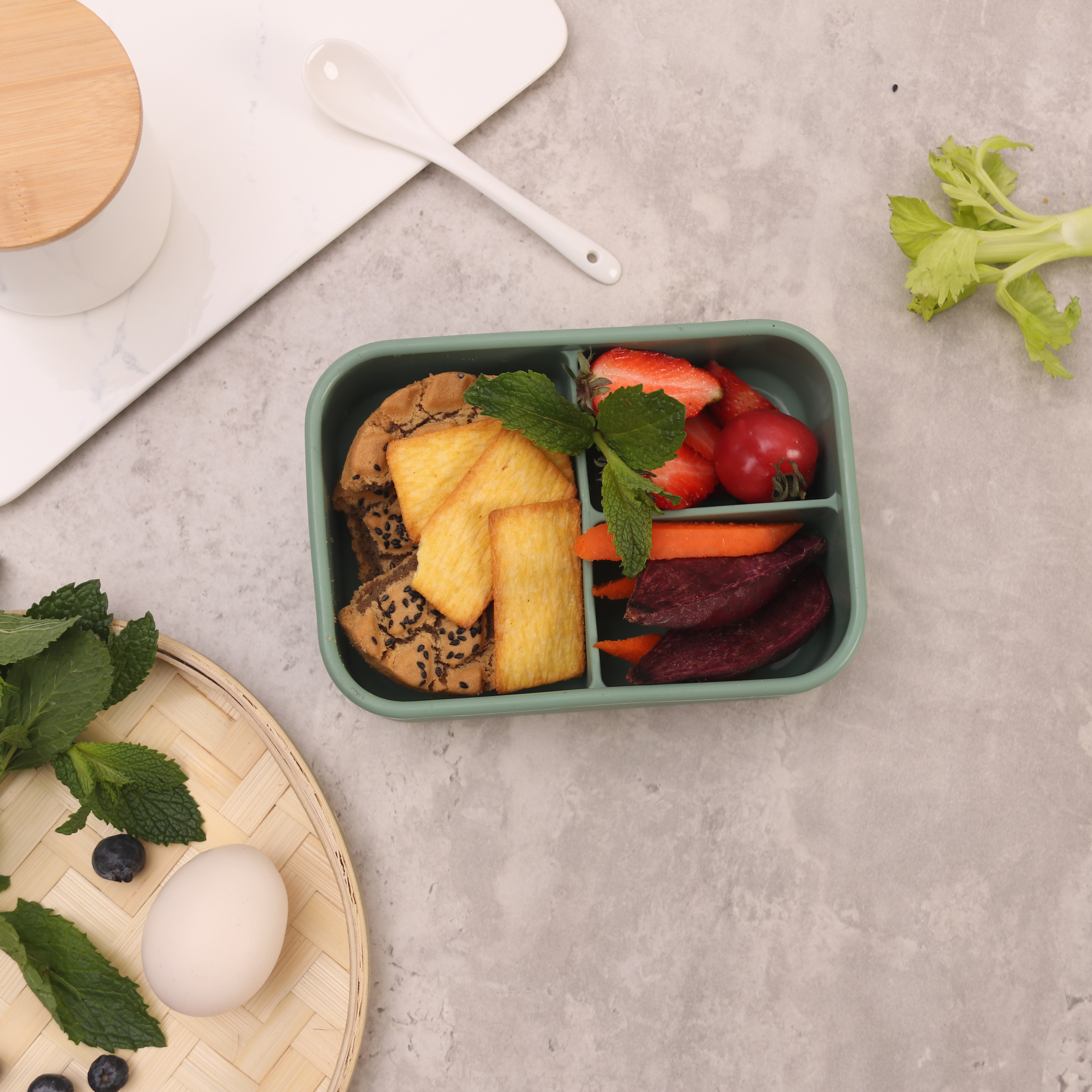 Silicone Bento Box for Kids Toddlers Microwave Dishwasher Freezer and Oven safe  Lunch Snack and Sandwich Food Container