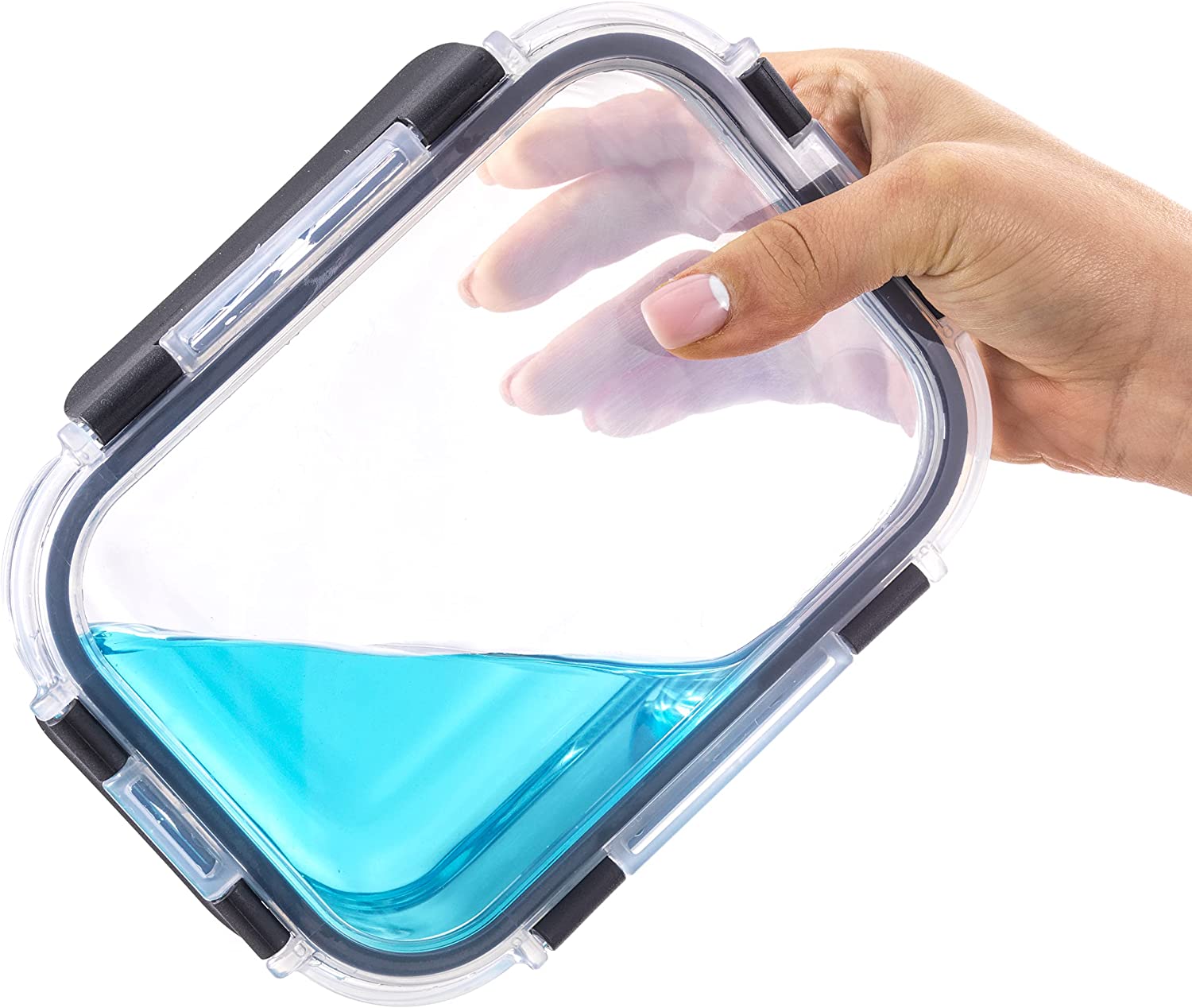 Microwave safe glass food container meal prep containers