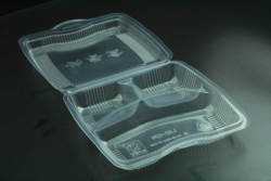 (LXD-028)Disposable one-piece three-compartment small box takeaway box  plastic packaging box food container