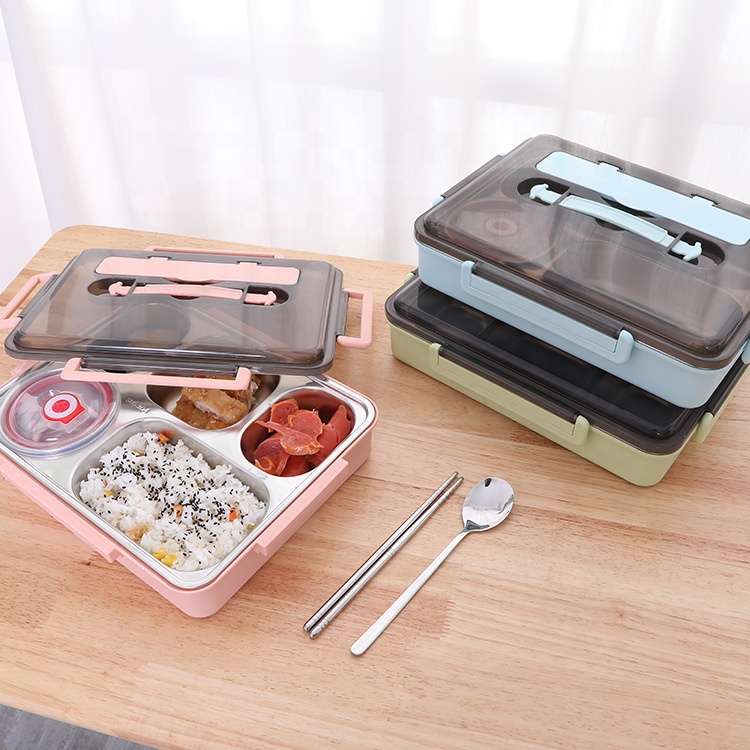 5 Compartment  Kids Divided food Containers Easy Open School Lunch Containers