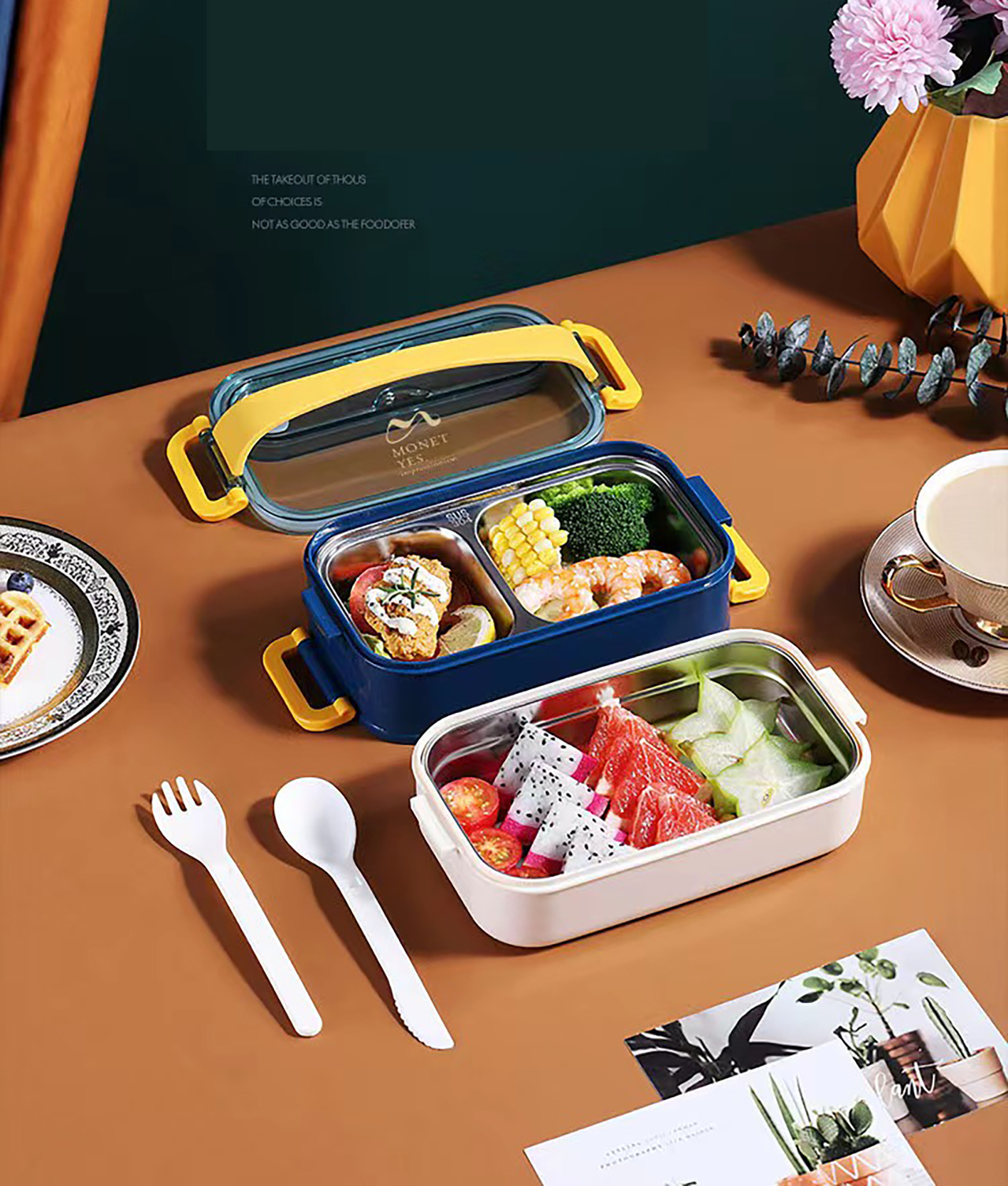 High Quality Food container Insulated Thermal Children School Heated Plastic Metal Bento Stainless Steel Kids Lunch Box