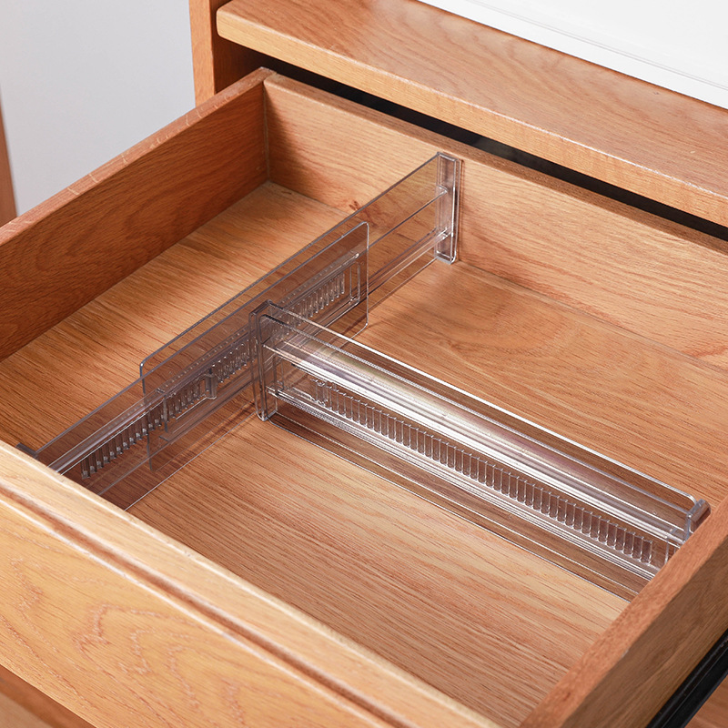 2pcs Strong Secure Hold Adjustable Expandable Drawer Divider Kitchen Adjustable Plastic Drawer Dividers Organizers