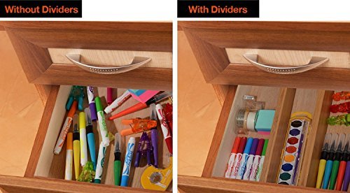 Customization 100% Bamboo Kitchen Drawer Organizers Adjustable & Expendable Drawer Dividers set of 4  Home Deco