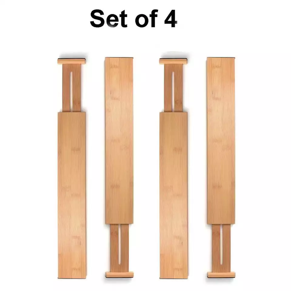 Diyue 43cm Drawer Dividers Kitchen Organizers Set of 4 Best for Kitchen, Bedroom, Dresser, Closet Adjustable & Expandabl