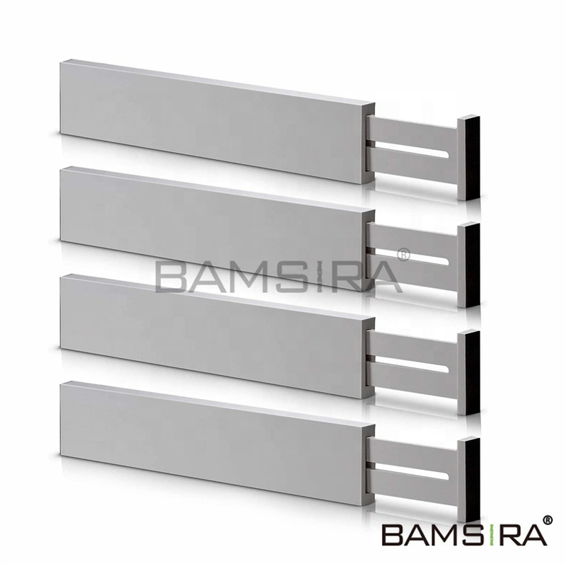 Gray  4-Pack Separators for Kitchen Expandable Drawer Organization Adjustable Bamboo Drawer Dividers