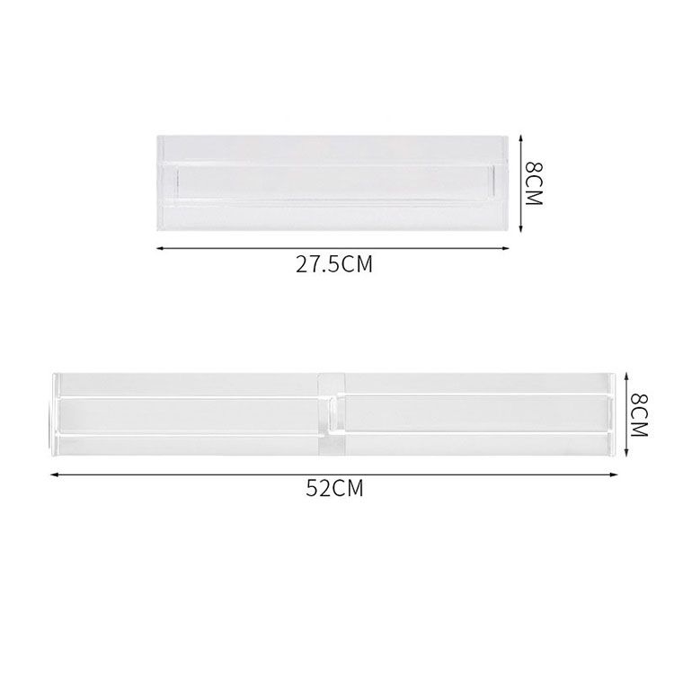 Hot Sale Adjustable 3.2" High Expandable Kitchen Drawer Organizer Clear Plastic Divider Drawer Organizers For Clothing K
