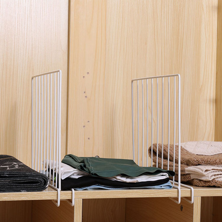  Durable White Metal Closet Separators Organizer Wood Shelf Divider Organization Dividers For Wire Shelving