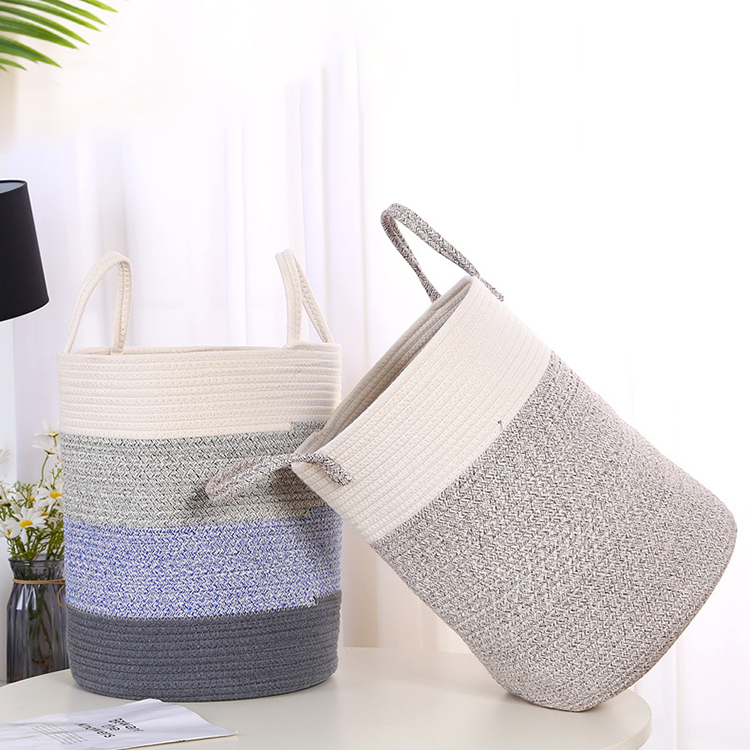37L Foldable Cotton Rope Laundry Storage Basket - New Arrival for Dirty Clothes, Toys, Storage Boxes & Bins
