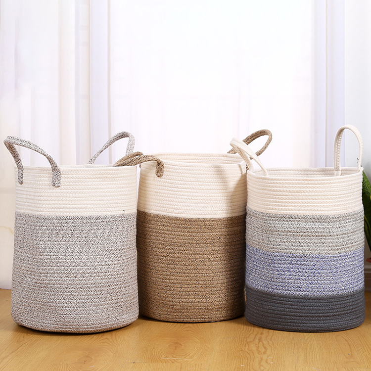 37L Foldable Cotton Rope Laundry Storage Basket - New Arrival for Dirty Clothes, Toys, Storage Boxes & Bins