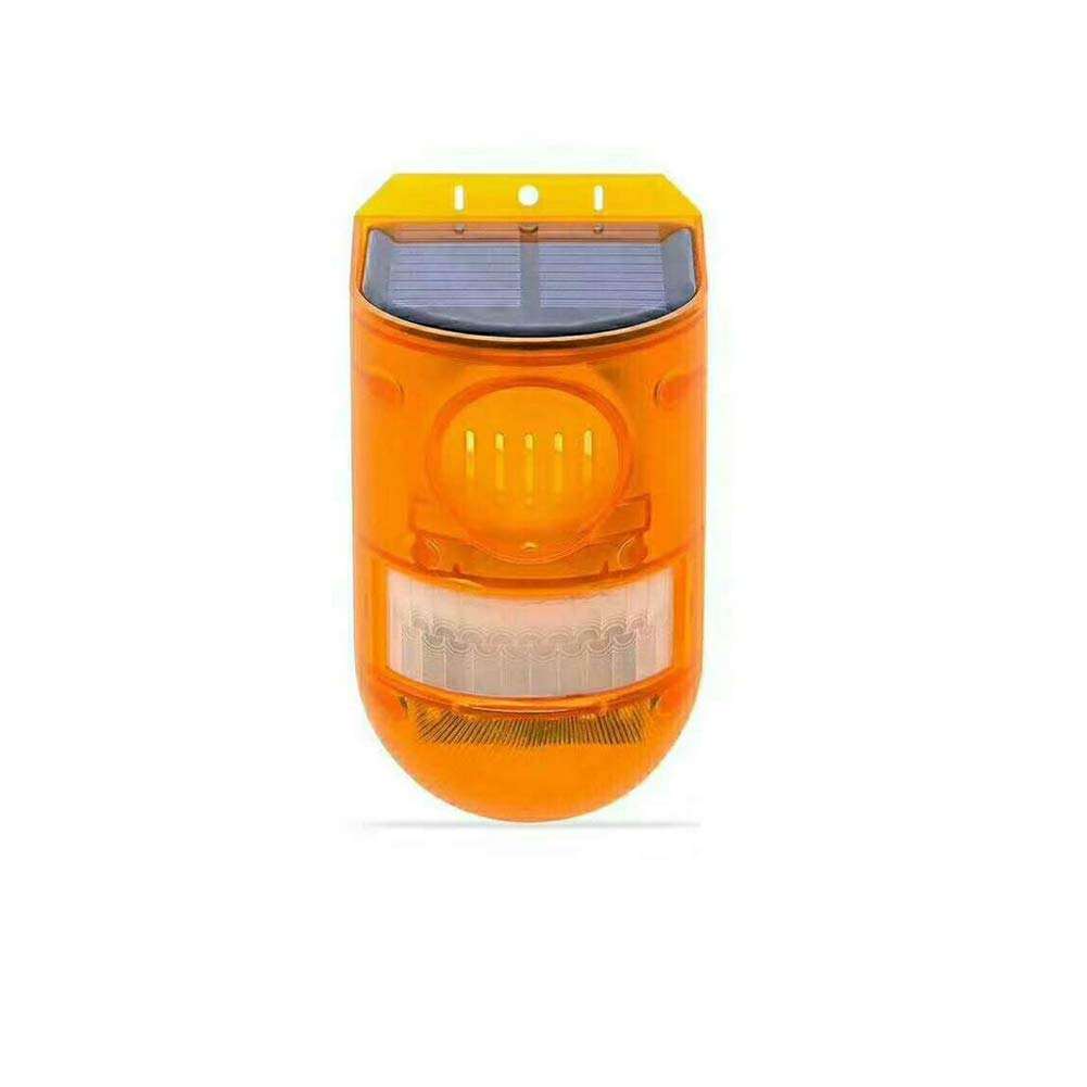 Solar Sensor Led Alarm Motion Intruder Alarm Gunshot Sounds & Dog Barking Sound Warning Lamp For Outdoor Farm Barn Villa
