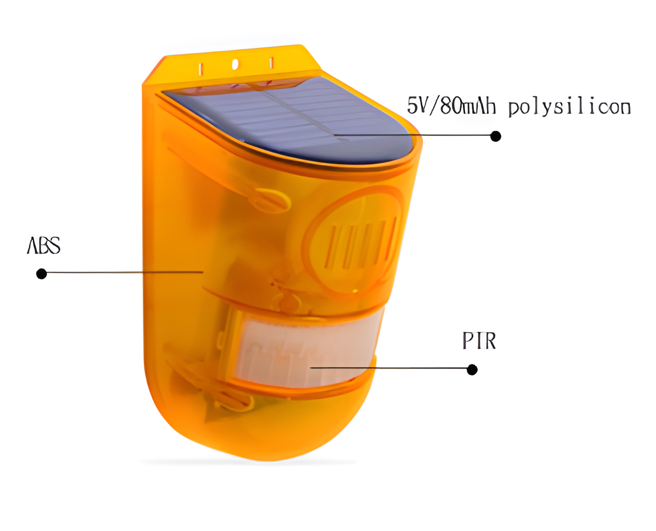 Solar Sensor Led Alarm Motion Intruder Alarm Gunshot Sounds & Dog Barking Sound Warning Lamp For Outdoor Farm Barn Villa