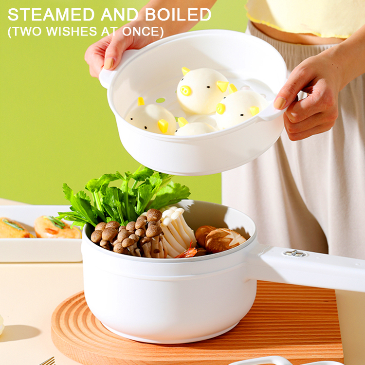 Ceramic Glaze Coating Boiling Pan Multi Function Mini cooker Skillet rice cooker steamer pot