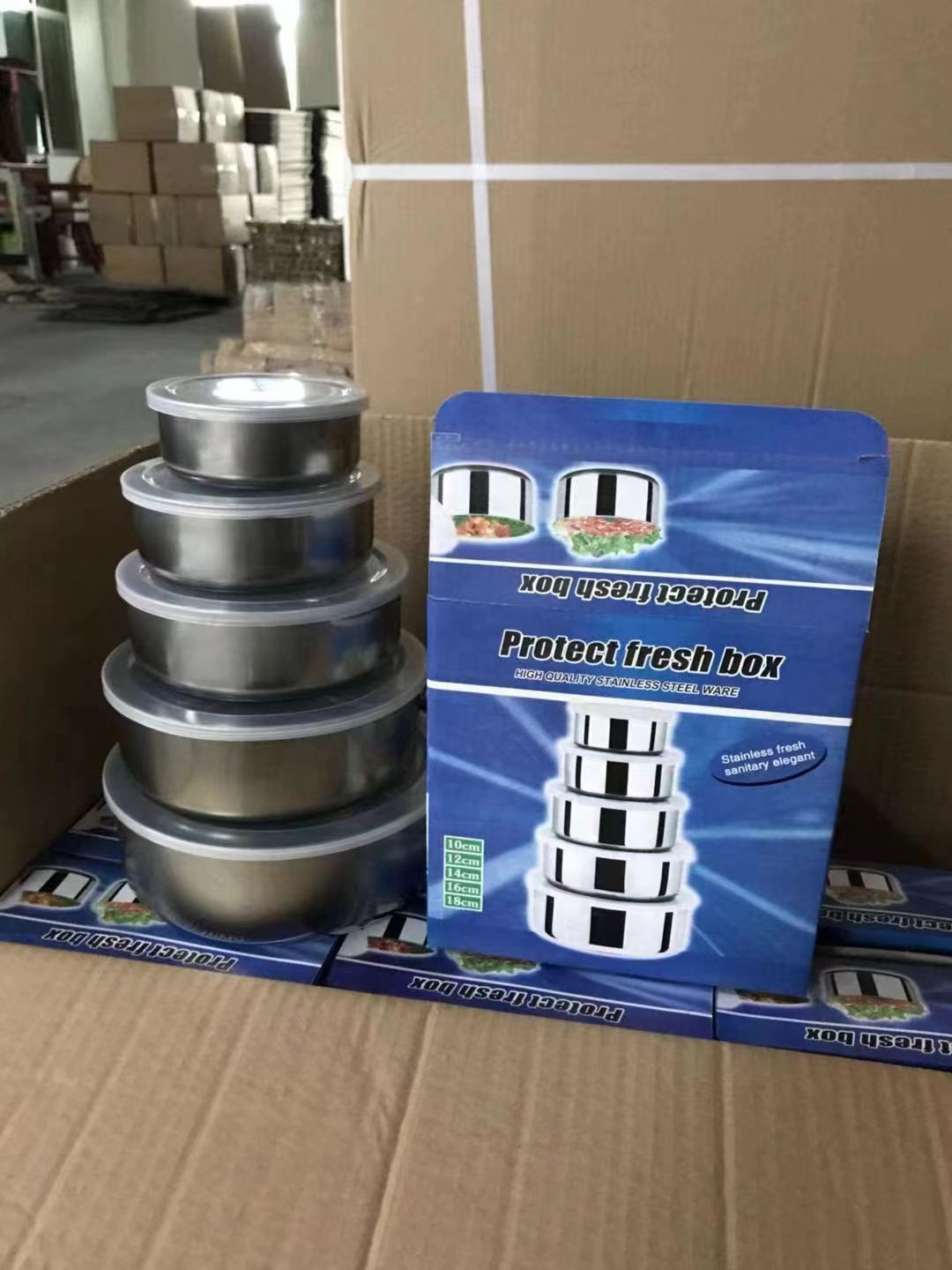 US $1.2/set Stackable PP Lid Lunch Box Container Snack Round Food Containers Stainless Steel Metal Lunch Box Sets