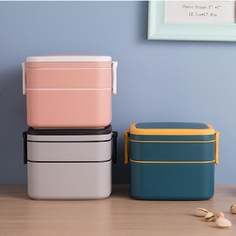 New Plastic Portable Bento Tiffin Lunch Box Student Child Kids Office Worker Food Container can be microwaved Heating