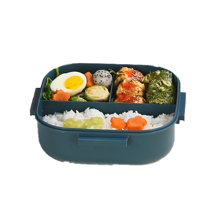 School office microwaveable meal pre airtight food container BPA-fee PP 3 compartments plastic bento lunch box for kids