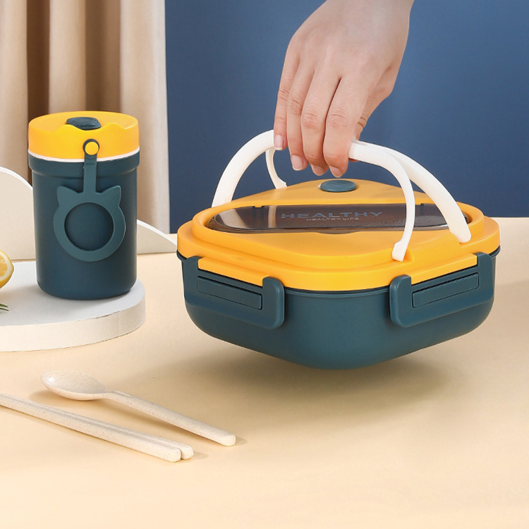 School office microwaveable meal pre airtight food container BPA-fee PP 3 compartments plastic bento lunch box for kids