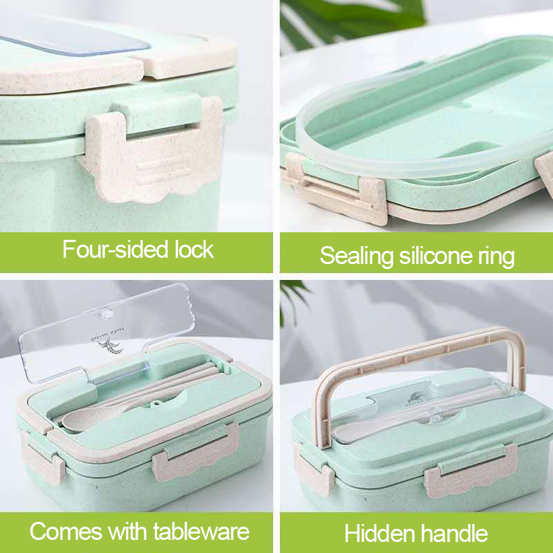 Food Container for Food Bento Box Japanese Biodegradable Lunch Box for Kids with Compartment Leakproof Lunchbox Dinnerwa