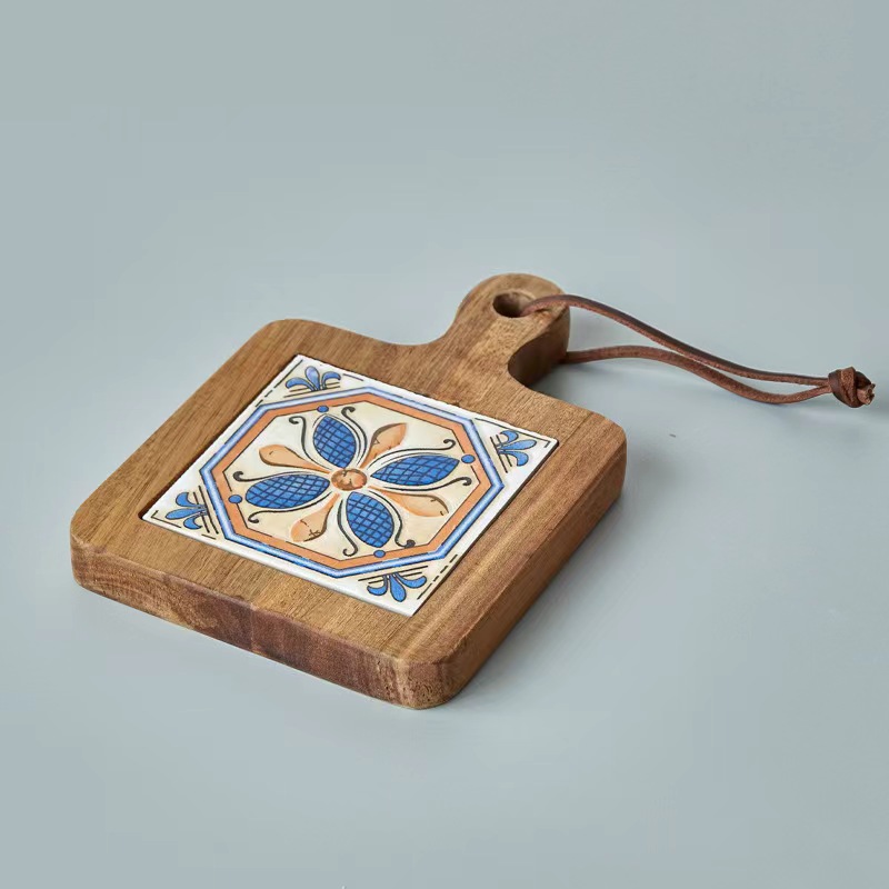  hot sale kitchen cooking table square lemon ceramic sublimation trivets set for hot pots and pans