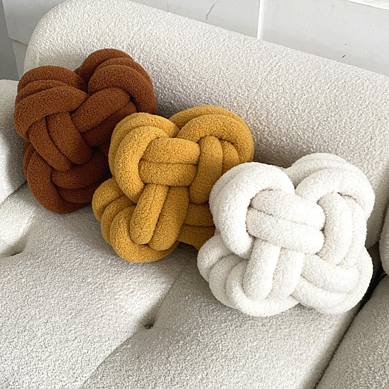 Hot Sale Plush Knot Pillow - Handmade Round Soft Decorative Throw