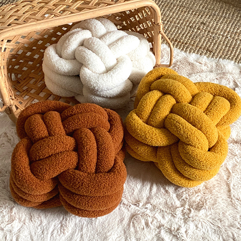 Hot Sale Plush Knot Pillow - Handmade Round Soft Decorative Throw