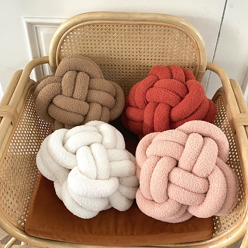 Hot Sale Plush Knot Pillow - Handmade Round Soft Decorative Throw