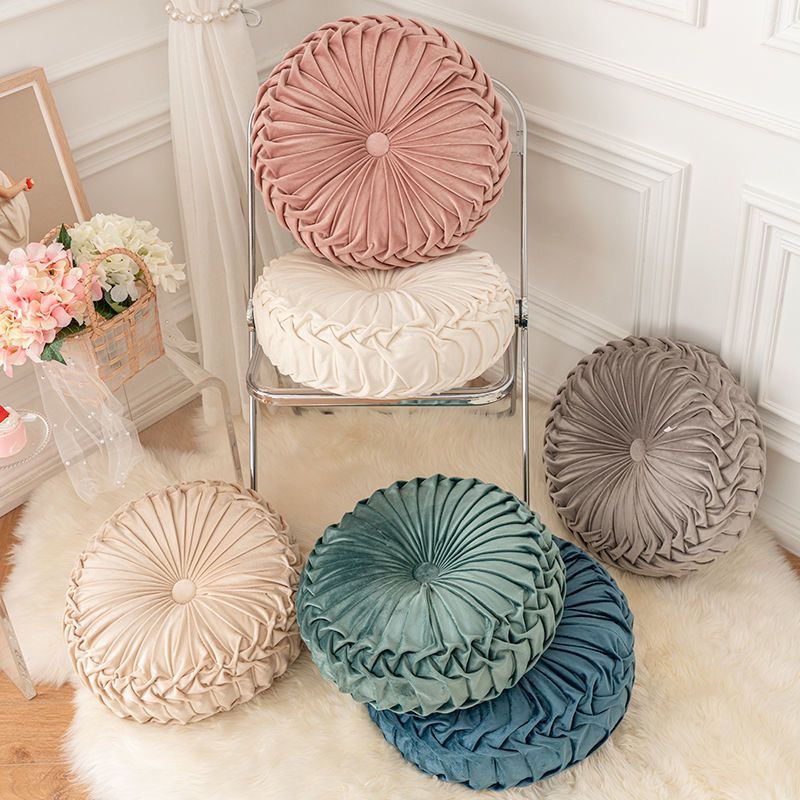 Modern Round Pumpkin Pillow - Flannel Decorative Cushion for Home Decor