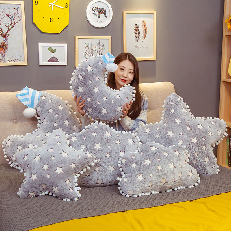Soft Moon Pillow - Plush Stuffed Toy Throw for Bedroom Decor