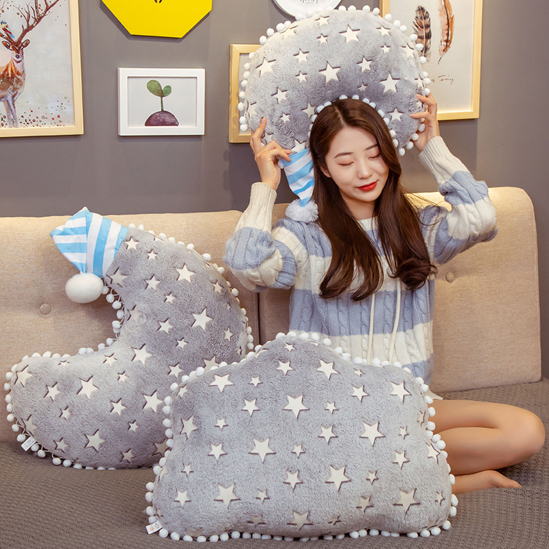 Soft Moon Pillow - Plush Stuffed Toy Throw for Bedroom Decor