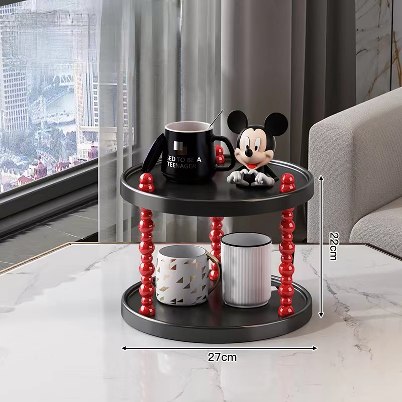Kitchen Living Room Tabletop Plastic Double-Layer Storage Rack (1 Piece)