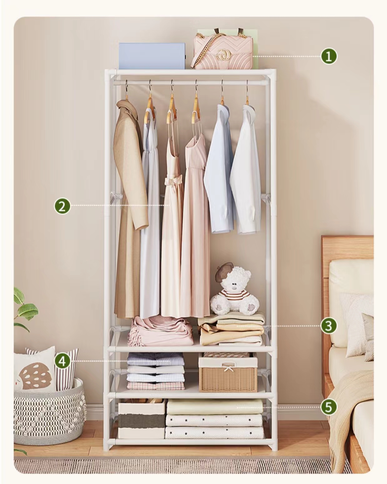Household Bedroom Dustproof Wardrobe 