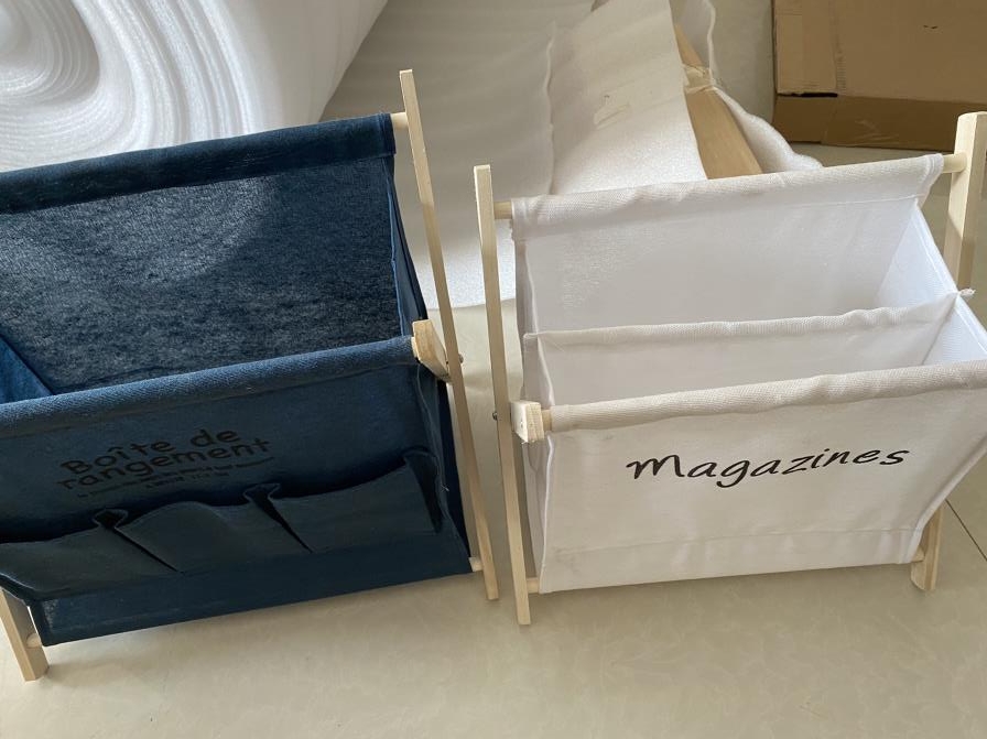 Space-Saving Foldable Bamboo Oxford Cloth Laundry Set - Large Storage Baskets for Dirty Clothes