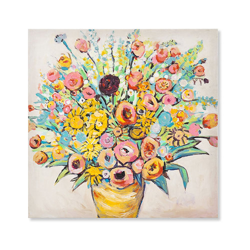 EAGLEGIFTS Home Decor 24 Inch Floral Canvas Painting Picture Neutral Textured Flower 3D Wall Hanging Art Decoration Oil 