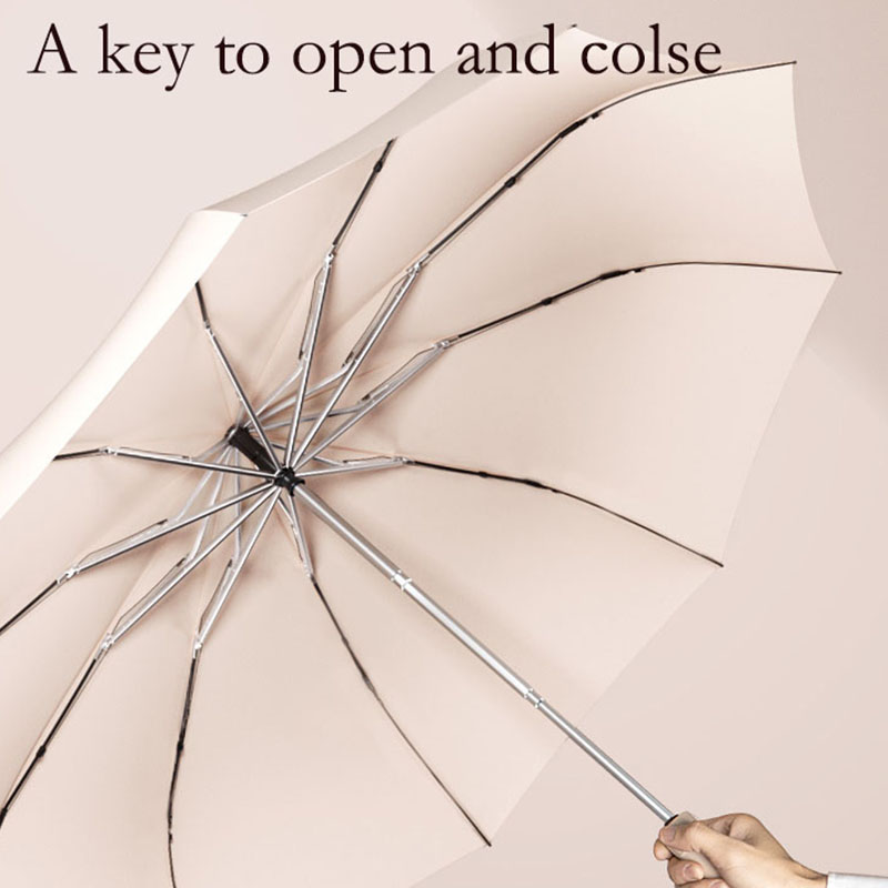 Full-automatic reverse-folding umbrella for women, sunny and rain, large size, reinforced, thickened, strong and wind-re