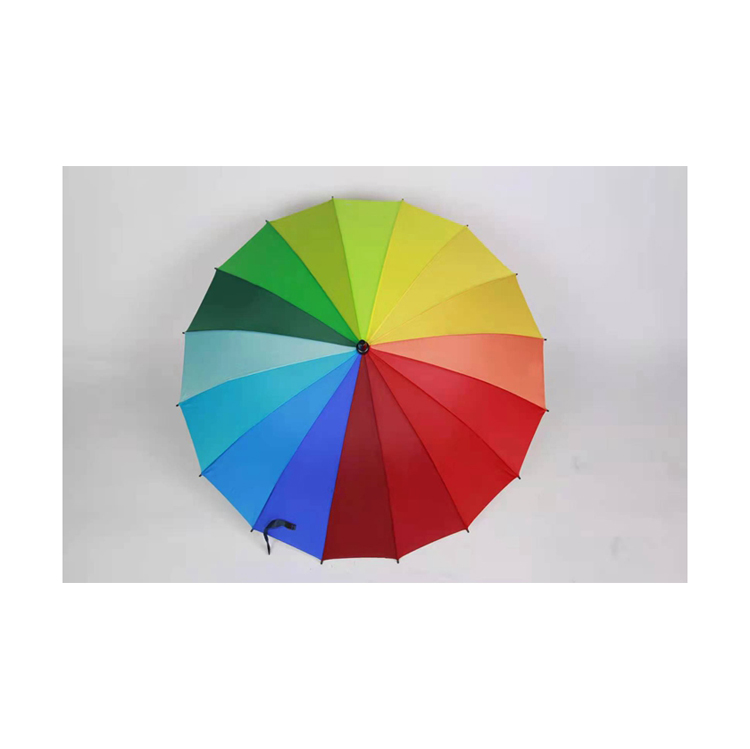   rainbow straight umbrella prints design travel fashion rainbow umbrella