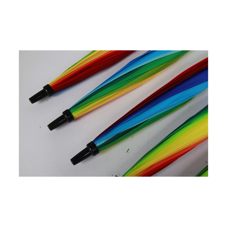   rainbow straight umbrella prints design travel fashion rainbow umbrella