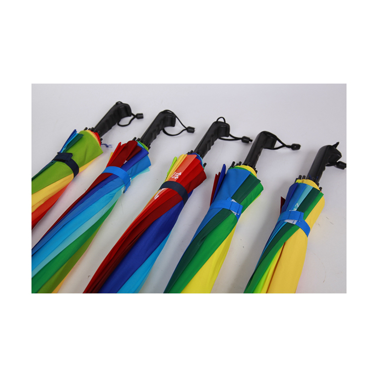   rainbow straight umbrella prints design travel fashion rainbow umbrella
