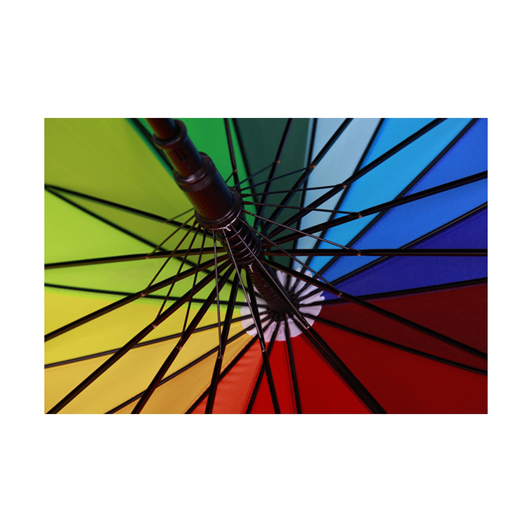   rainbow straight umbrella prints design travel fashion rainbow umbrella