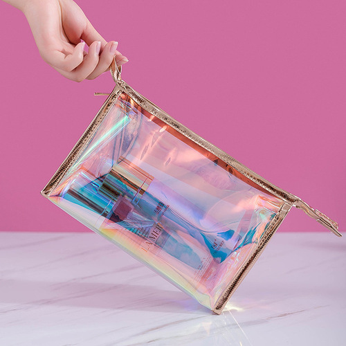 Mini Small Personalized Holographic Pvc Cosmetic Pouch Make Up Bag Beauty Case Makeup Bag Cosmetic Bags
