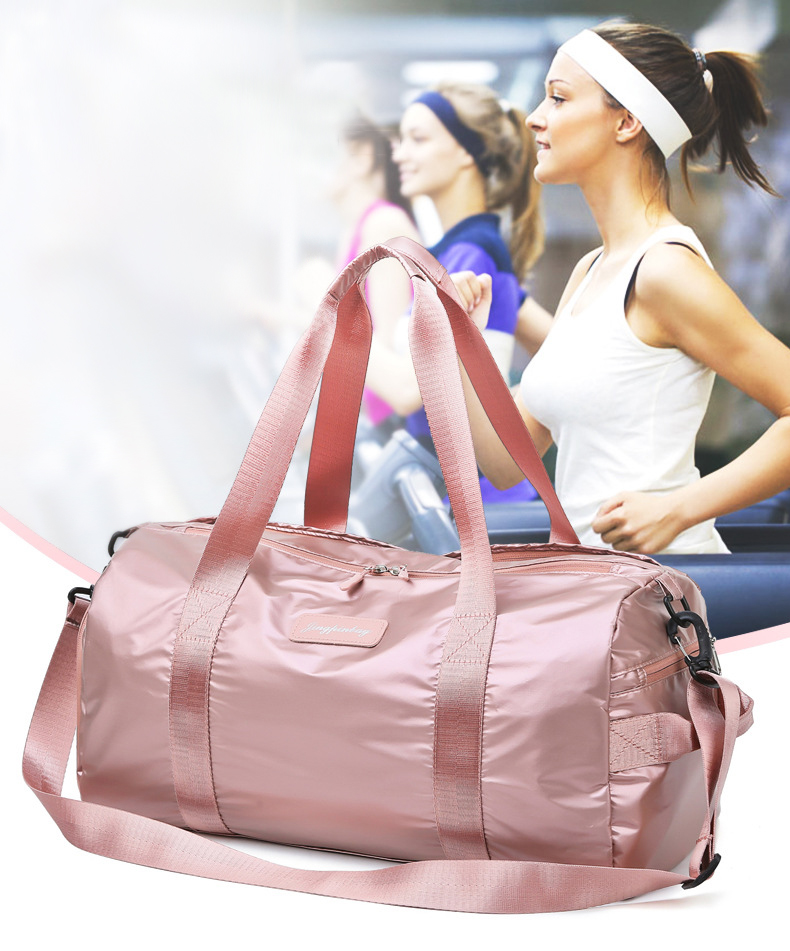  adjusted shoulder strap leisure round barrel shape sports travel duffle bag multifunctional gym bag