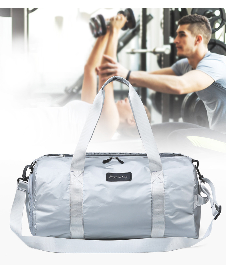  adjusted shoulder strap leisure round barrel shape sports travel duffle bag multifunctional gym bag