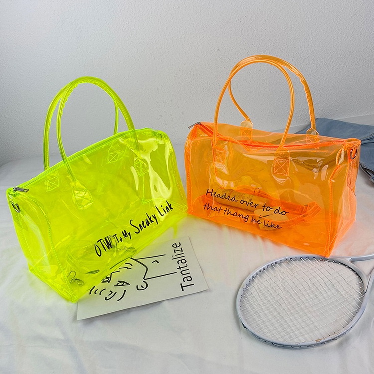 Fashion Jelly Transparent Plastic Dustproof Sport Gym   Pvc Traveling Bag