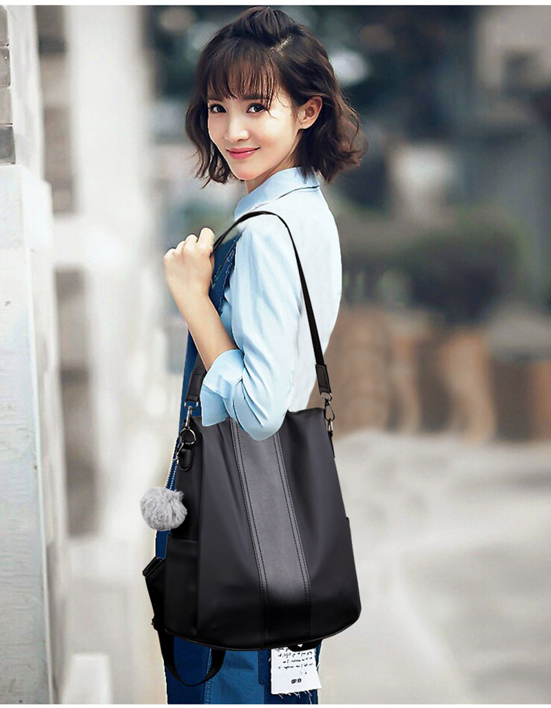 Fashionable Leisure All-match Waterproof Anti-theft Backpack Large-capacity Nylon Student School Bag Multi-functional Ba