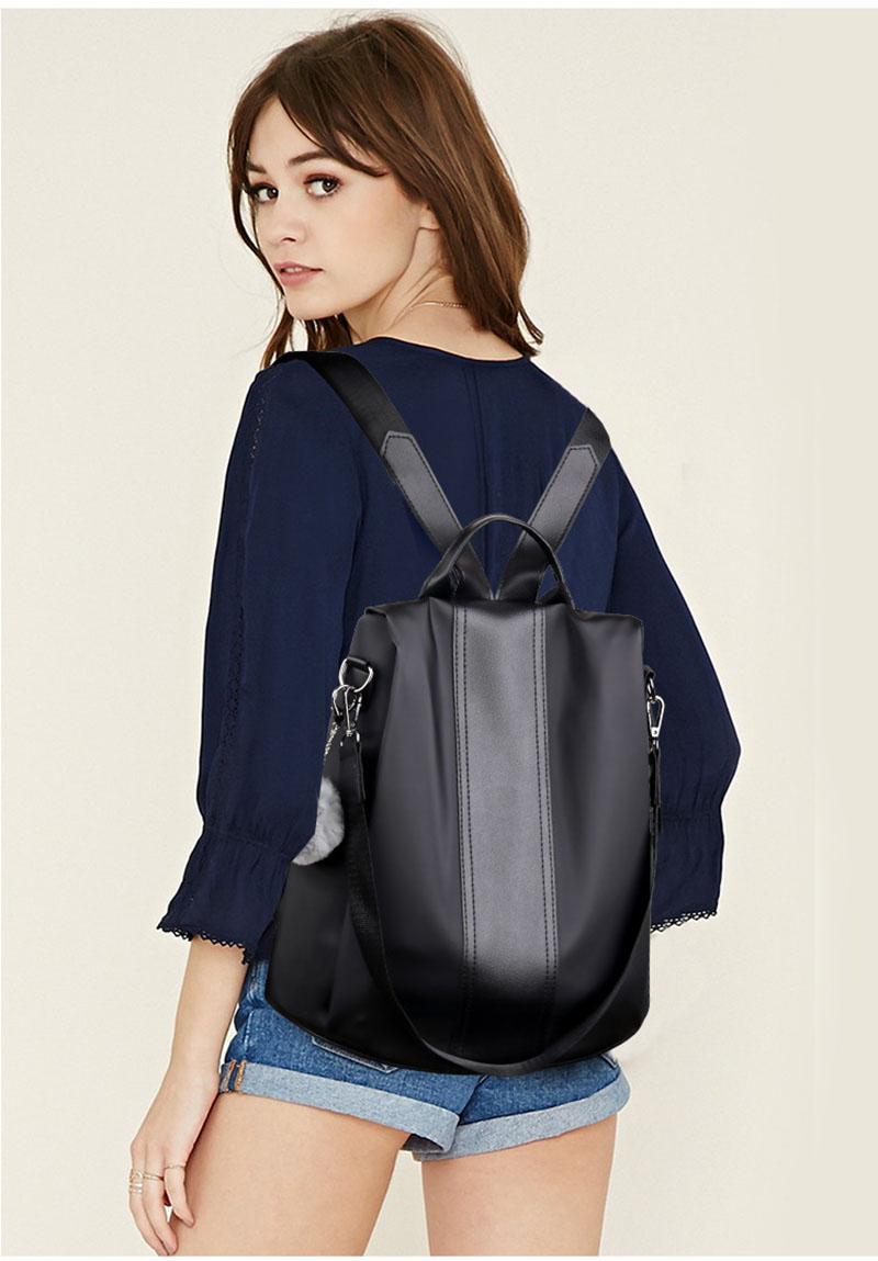 Fashionable Leisure All-match Waterproof Anti-theft Backpack Large-capacity Nylon Student School Bag Multi-functional Ba