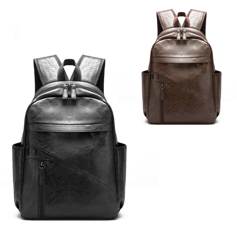 New style men's backpack Korean women's shoulder bag male leisure student school travel pu leather LAPTOP BACKPACK